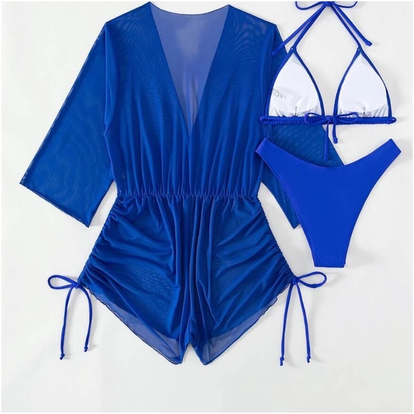 Boho Vibrant String Bikini Thong Romper Cover up set - Picture 4 of 9